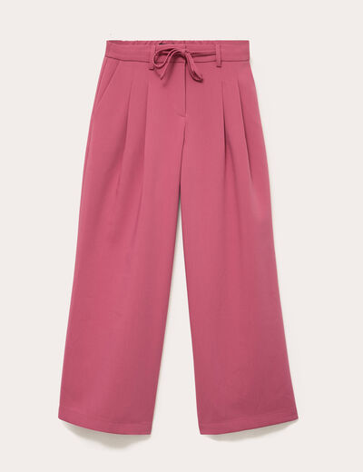 Pantalon large fluide vieux rose femme