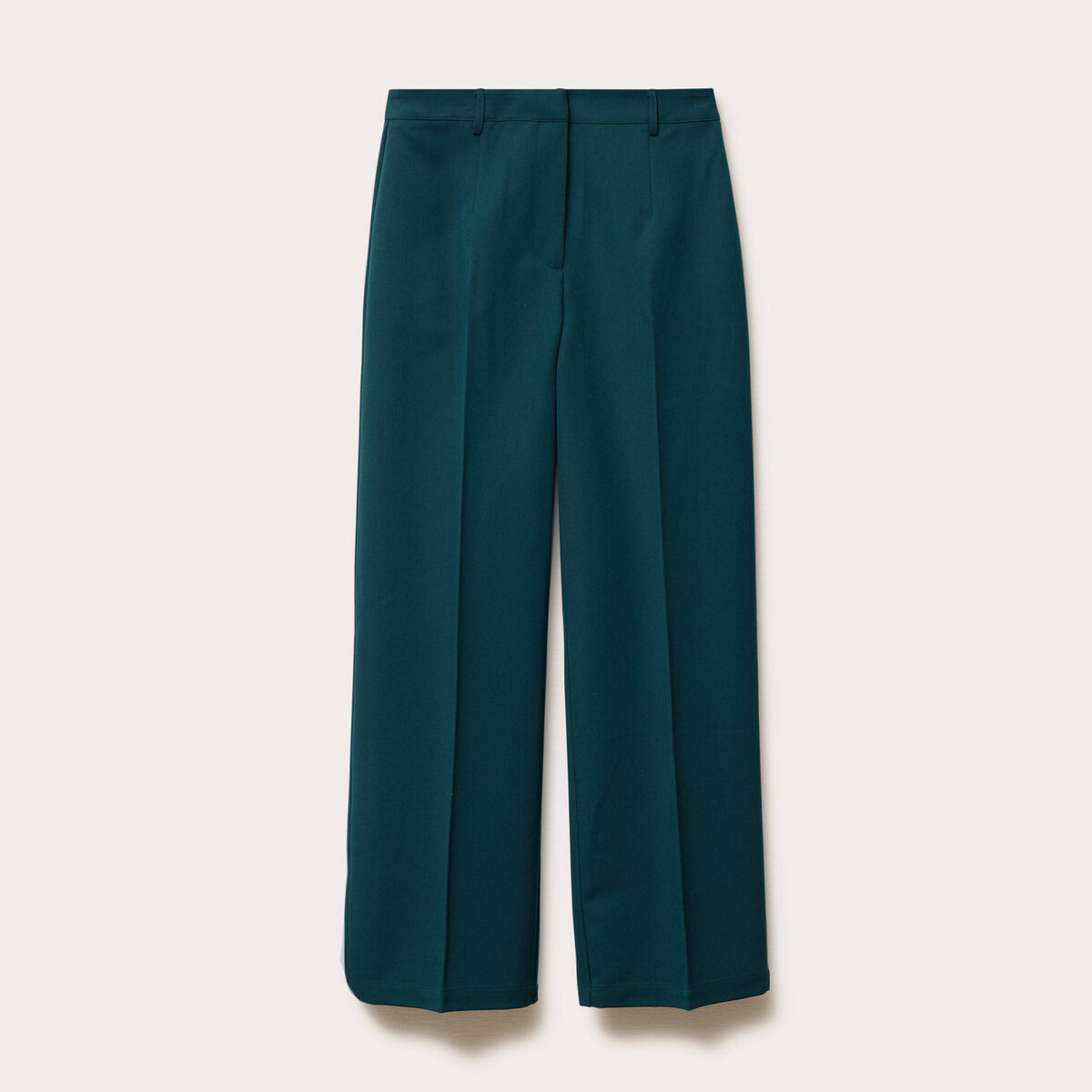 Pantalon large ventre plat vert fonc&eacute; femme