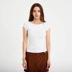 T-shirt ajust&eacute; manches courtes blanc femme