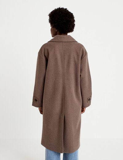 Manteau oversize manches longues taupe femme