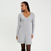 Robe tricot patineuse c&ocirc;tel&eacute;e gris clair femme