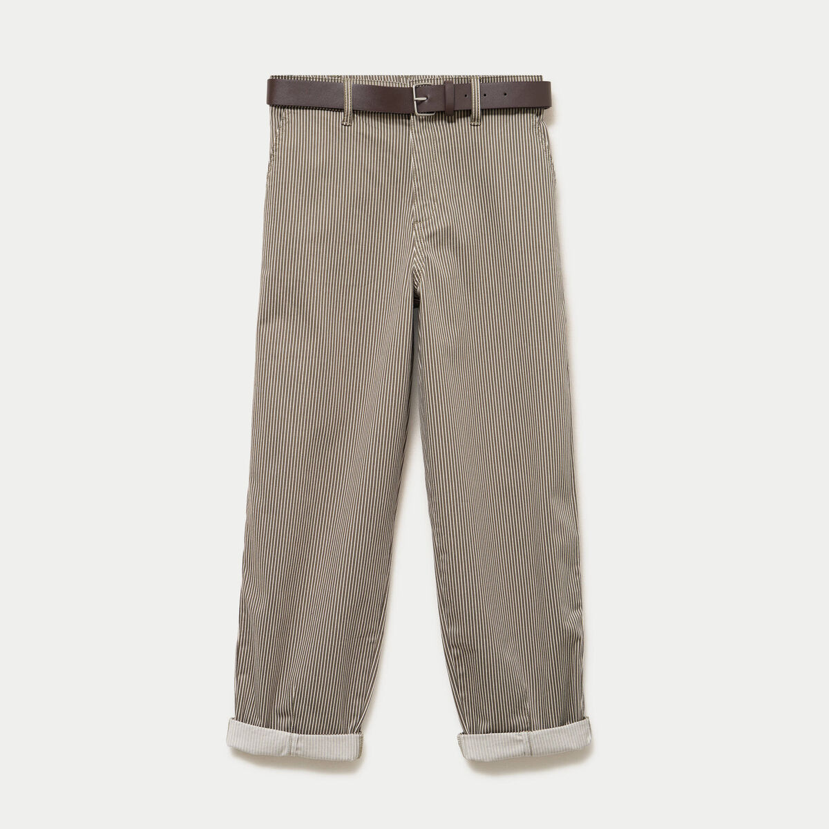 Pantalon chino 7/8&egrave;me taille &eacute;lastiqu&eacute;e vert kaki femme