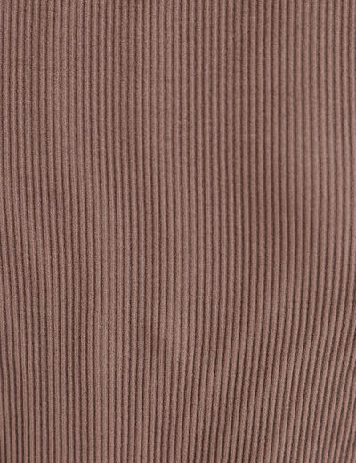 Crop top sans couture col rond marron clair femme