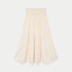 Jupon &eacute;vas&eacute; taille haute ecru femme