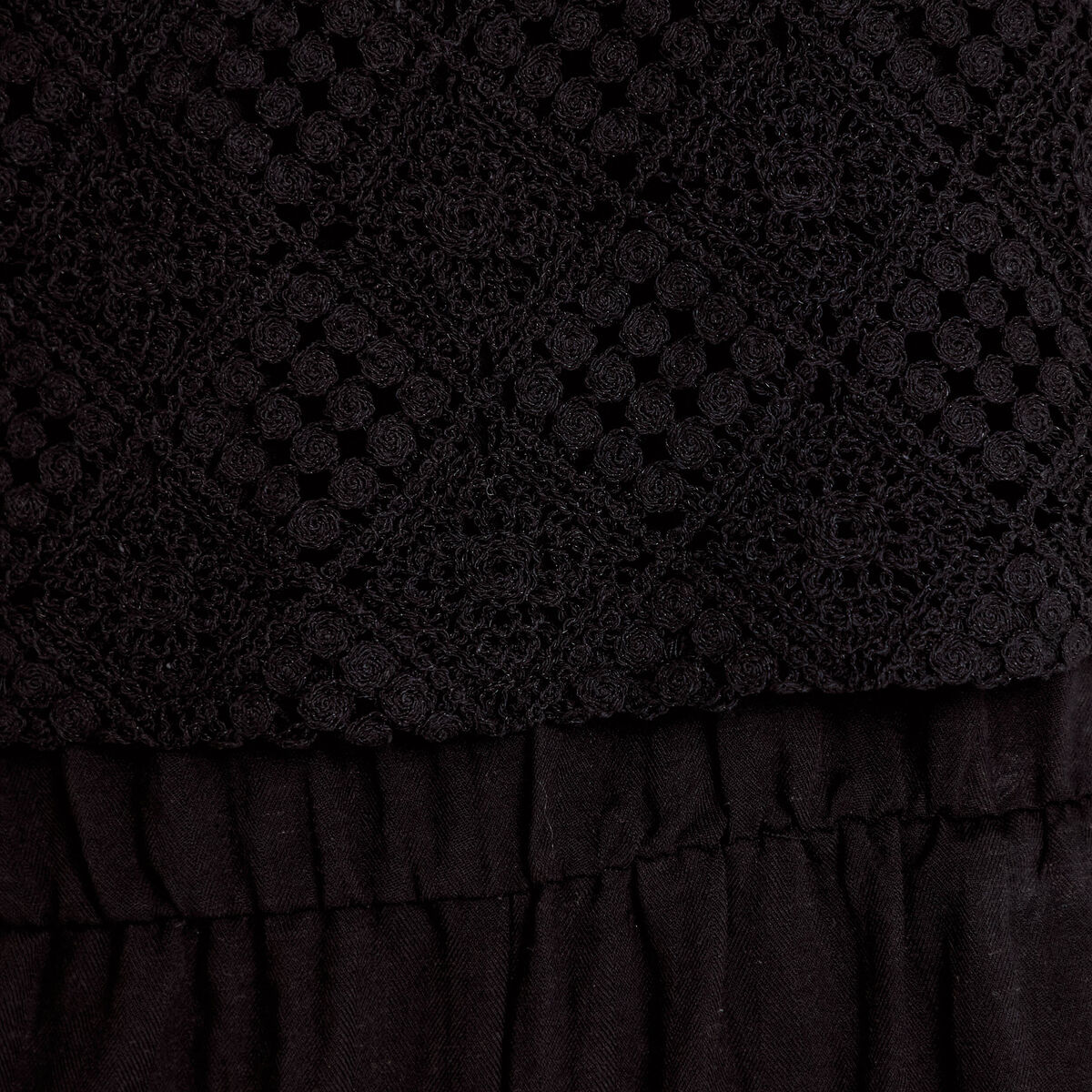 Combinaison bi-mati&egrave;re coupe large noir femme
