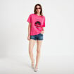 T-shirt oversize manches courtes rose fushia femme