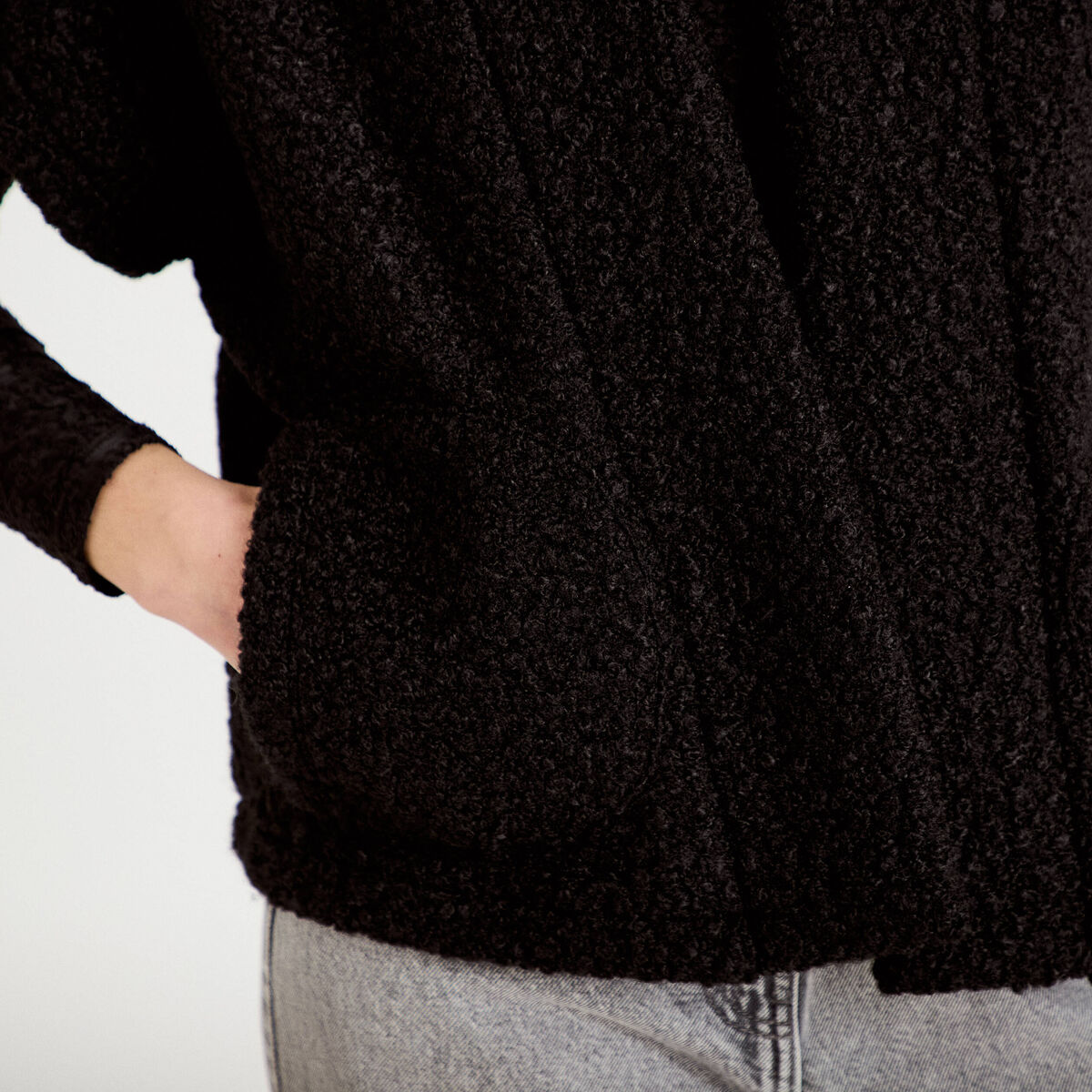 Gilet polaire manches courtes noir femme