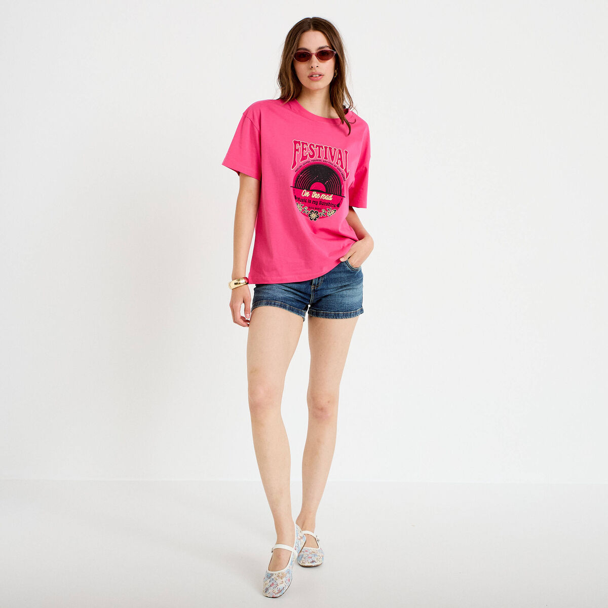 Short slim cigarette en jean stretch denim dirty femme