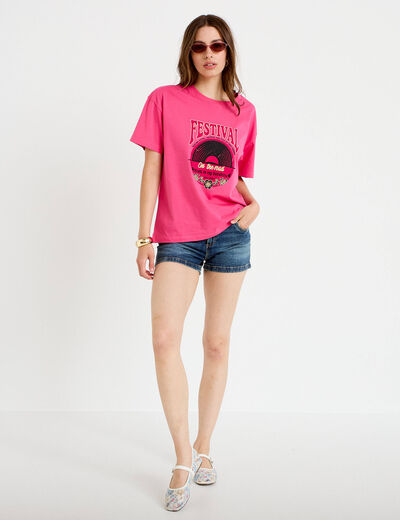Short slim cigarette en jean stretch denim dirty femme