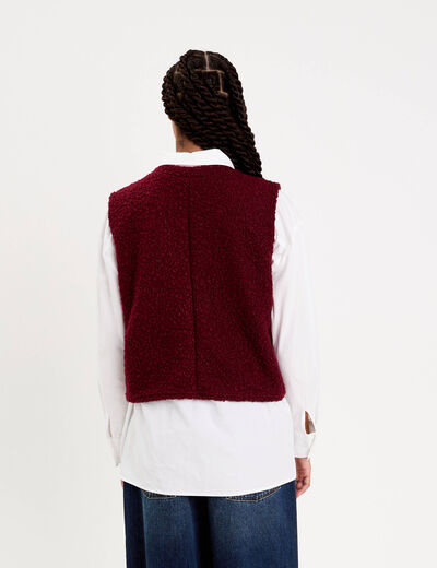 Pull sans manches violet fonc&eacute; femme