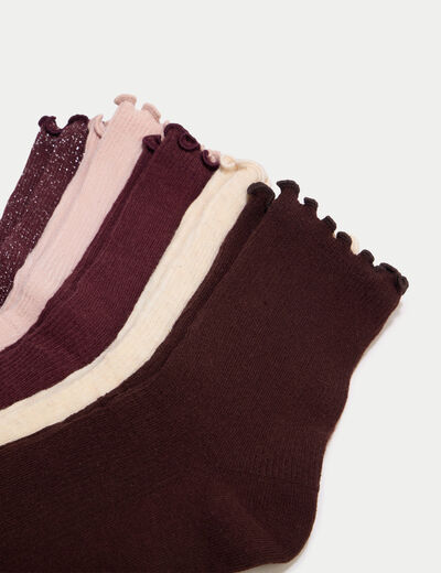 Lot de paires de chaussettes violet fonc&eacute; femme