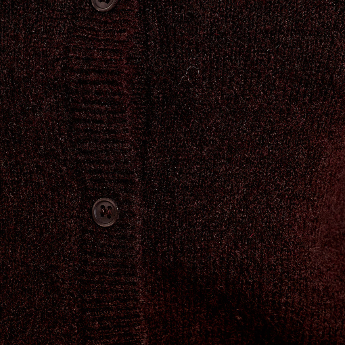 Gilet boutonn&eacute; manches longues marron fonc&eacute; femme