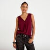 D&eacute;bardeur sans manches bordeaux femme