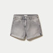 Short mom taille haute en jean denim gris femme