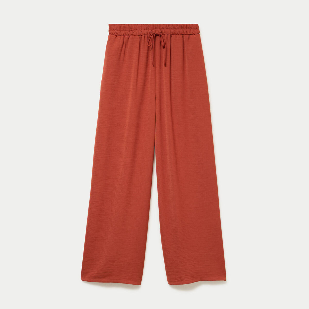 Pantalon large fluide orange fonc&eacute; femme