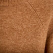 Pull col montant manches longues camel femme