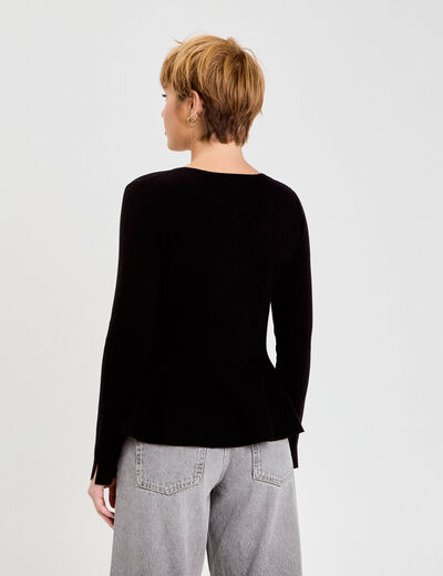 Gilet p&eacute;plum noir femme