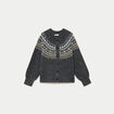 Gilet manches longues gris fonc&eacute; femme