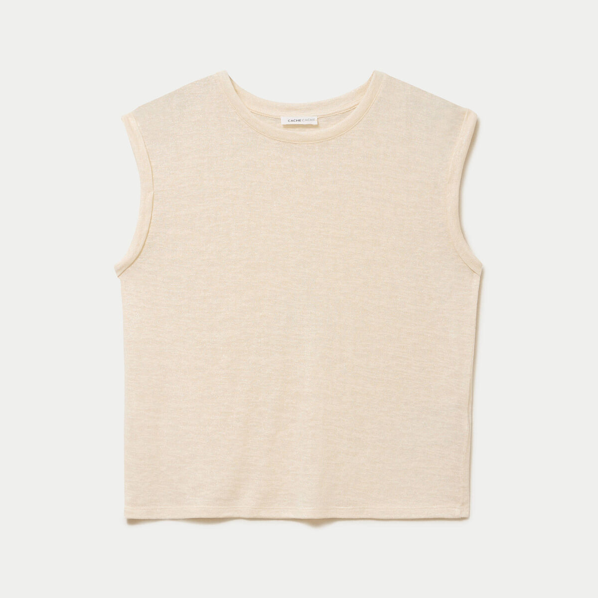 D&eacute;bardeur col rond couleur or femme