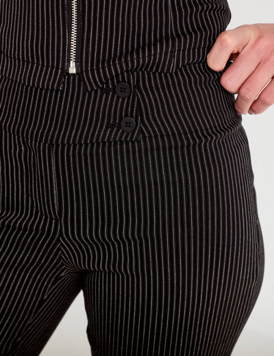 Pantalon bootcut taille basse noir femme