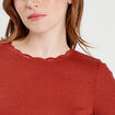 T-shirt cropped c&ocirc;tel&eacute; marron femme