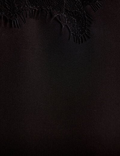 D&eacute;bardeur ajust&eacute; d&eacute;collet&eacute; dentelle noir femme
