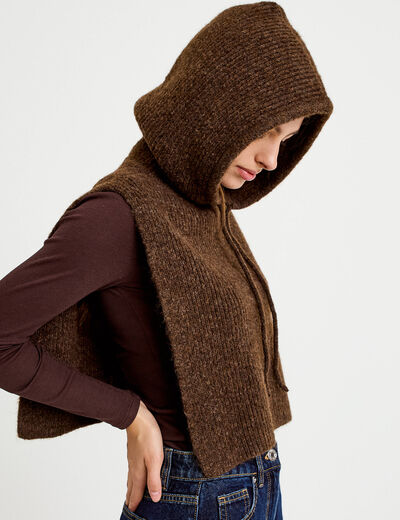 Cache-cou marron fonc&eacute; femme
