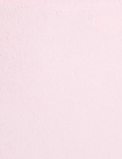 Gilet court nou&eacute; rose clair femme