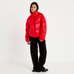 Doudoune col montant bas resserr&eacute; rouge femme