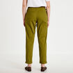 Pantalon chino 7/8&egrave;me vert kaki femme