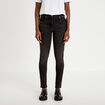 Jean skinny push-up taille standard denim noir femme