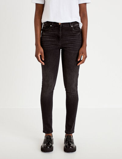 Jean skinny push-up taille standard denim noir femme