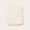 Gilet sans manches effet polaire ecru femme