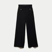 Pantalon bootcut en tweed noir femme