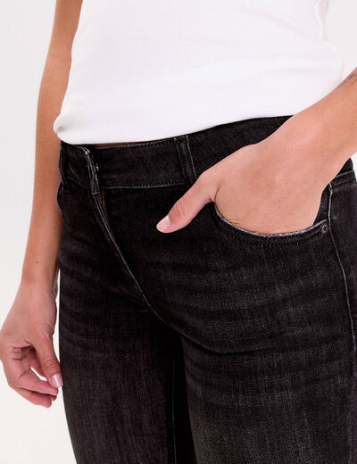 Jean skinny taille basse denim noir femme