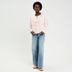 Gilet sans manches brod&eacute; effet polaire vieux rose femme
