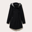 Manteau cintr&eacute; asym&eacute;trique noir femme