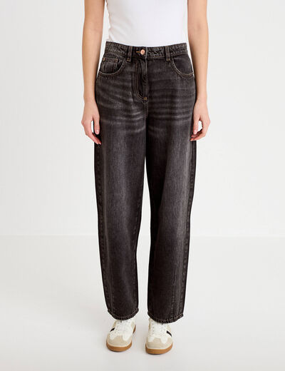 Jeans baggy taille basse denim snow noir femme