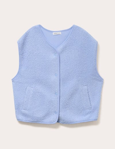 Gilet sans manches effet polaire bleu clair femme