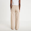 Jean wide leg taille haute beige femme