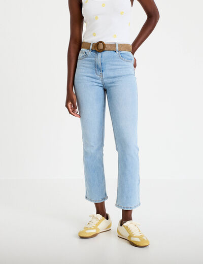 Jean bootcut cropped taille haute denim triple stone femme
