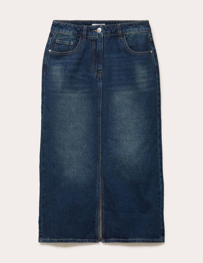 Jupe crayon taille standard bleu fonc&eacute; femme