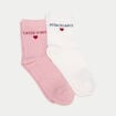 2 paires de chaussettes ecru femme