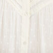 Blouse droite col rond manches longues ecru femme