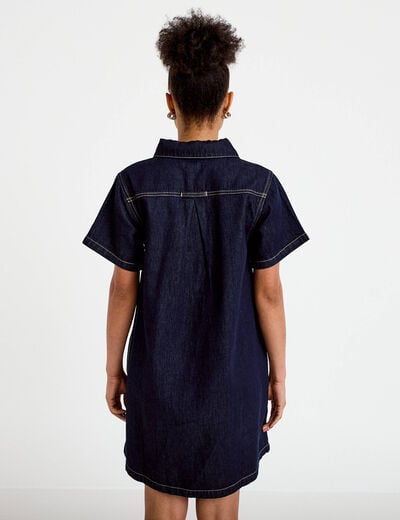 Robe droite en jean denim brut femme