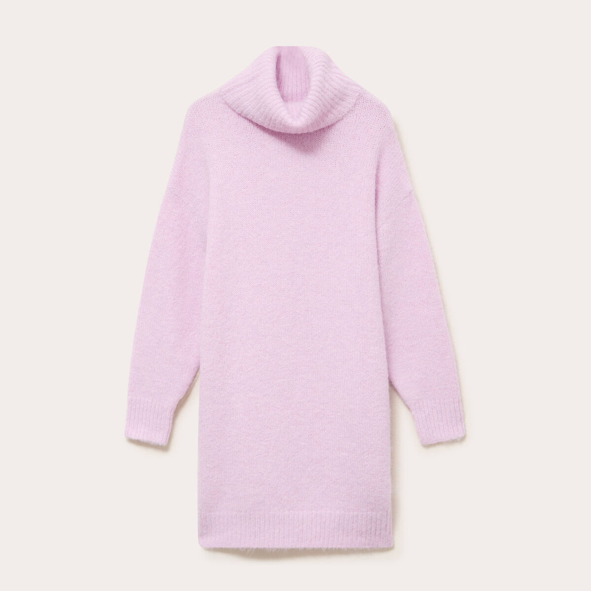 Robe pull col roul&eacute; parme femme