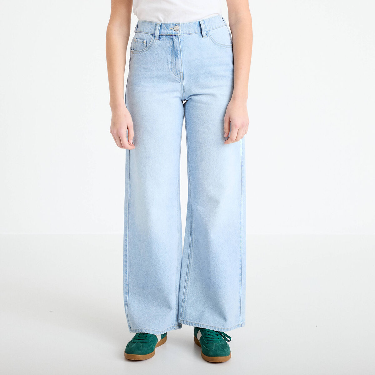 Jean wide leg taille standard denim triple stone femme
