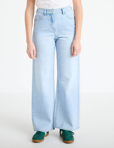 Jean wide leg taille standard denim triple stone femme