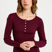 Robe pull patineuse manches longues bordeaux femme
