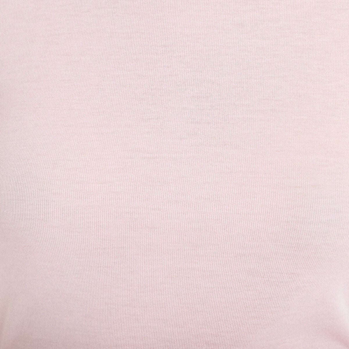 T-shirt ajust&eacute; col rond manches longues rose clair femme